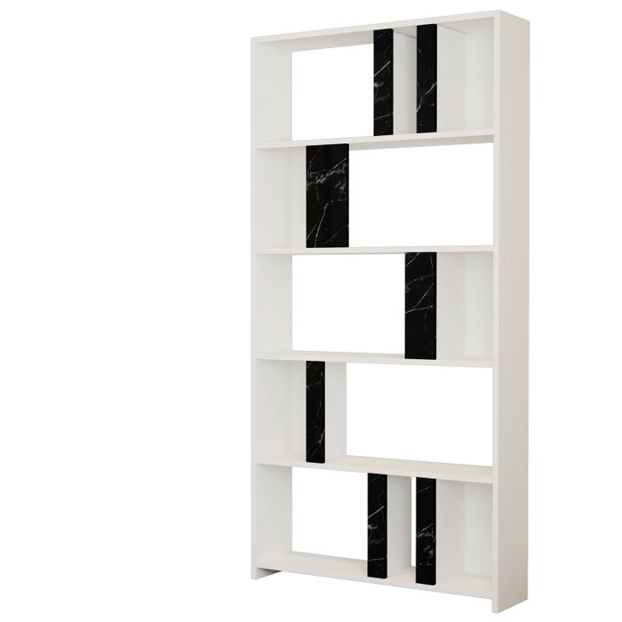 Hanah Home Lima Estantería Blanca y Negro Mármol Hanah Home Lima Estantería Blanca y Negro Mármol